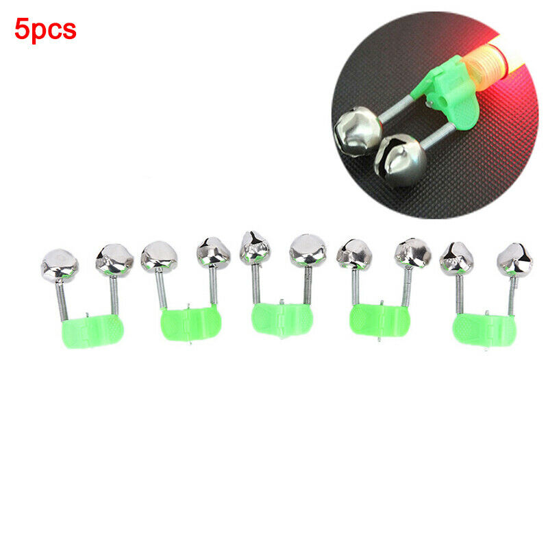 5x/lot Bite Alarms Fishing Bells Fishing Accessory Clip Bells Ring Green .l8