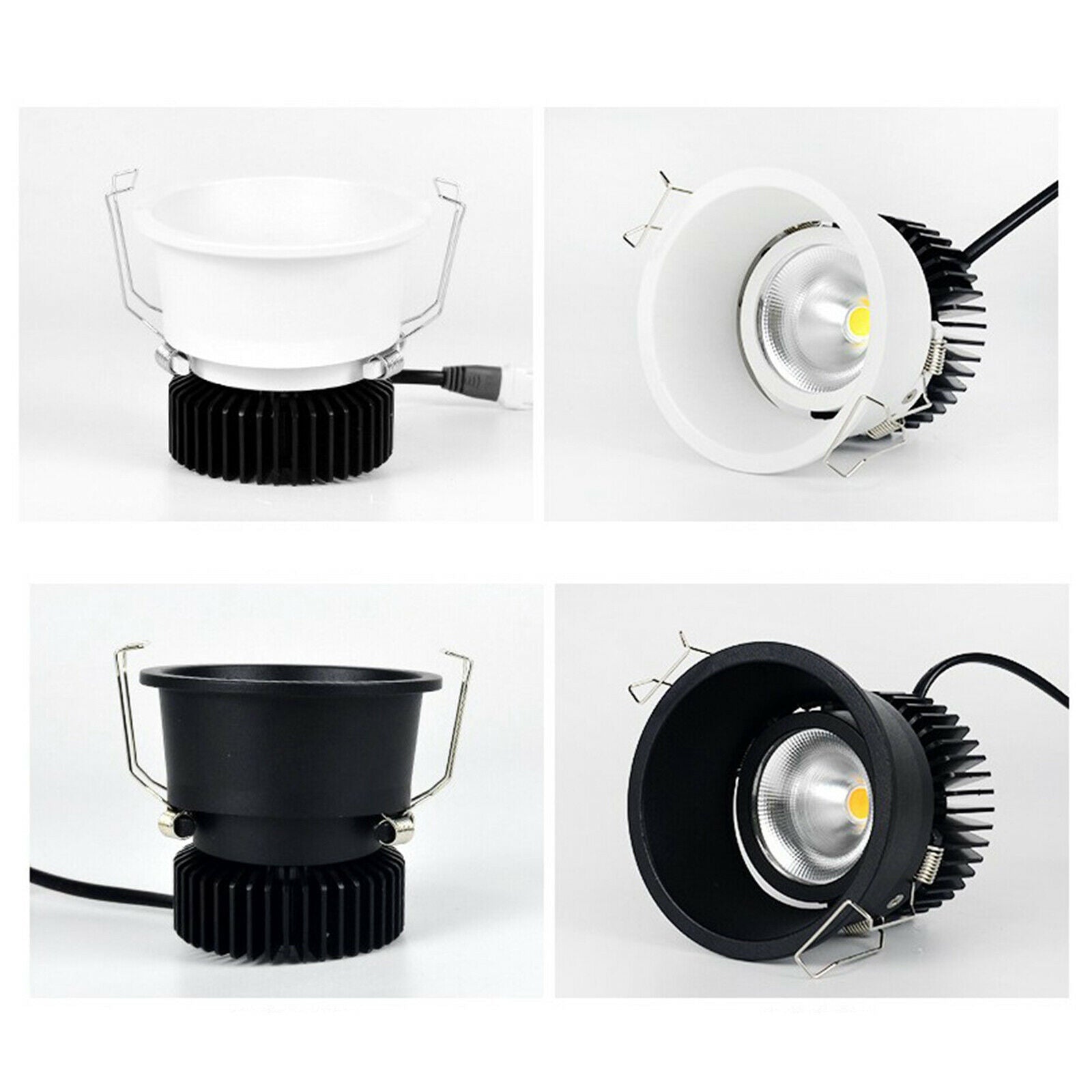 Aluminum LED Recessed Downlight 4000K Ceiling Light Office White_7W_75mm