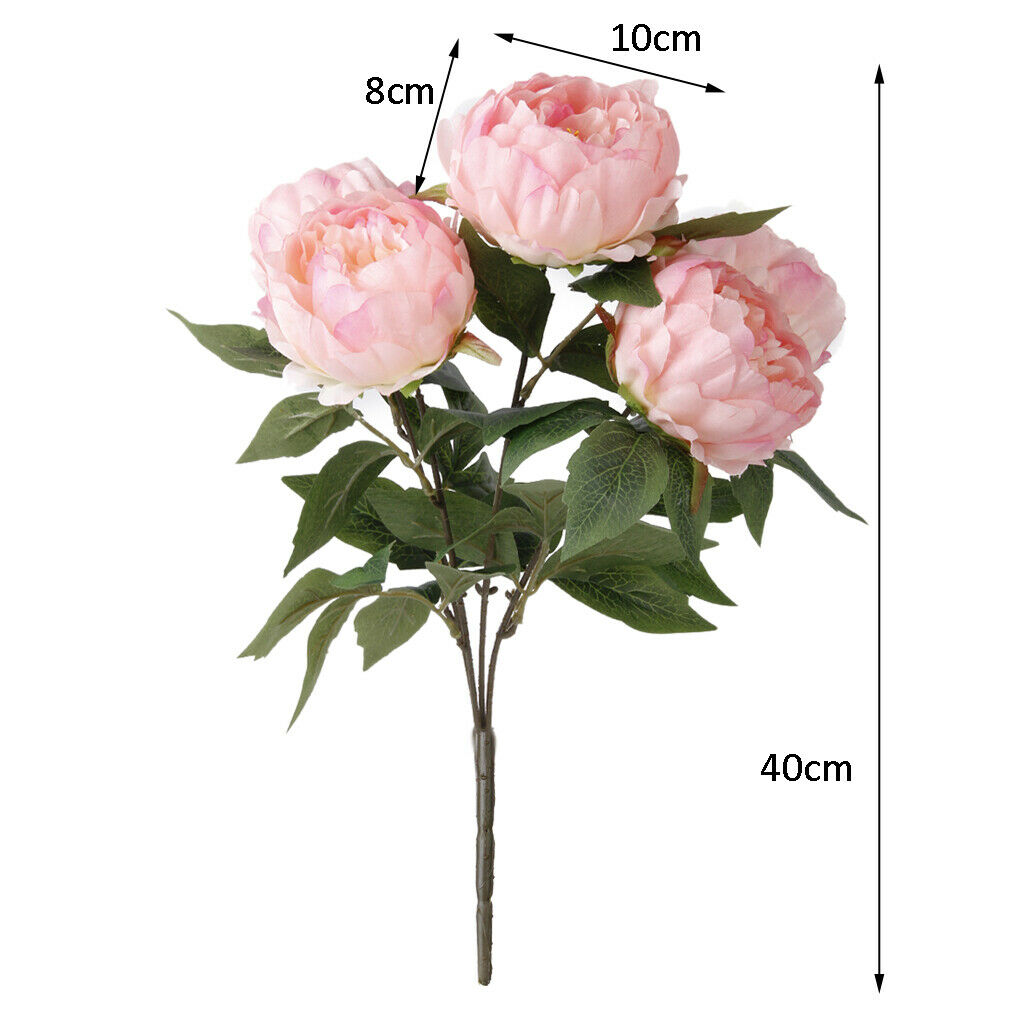 2x Artificial Peony Silk Flower Bouquet Wedding Party DIY Home Office Decor Pink