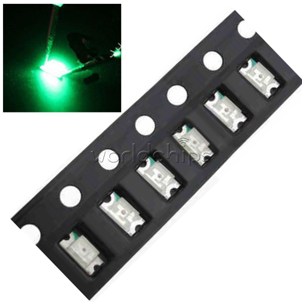 100Pcs1206 Emerald Green Bright LED SMD SMT Bulb Lamp Light High Brightness