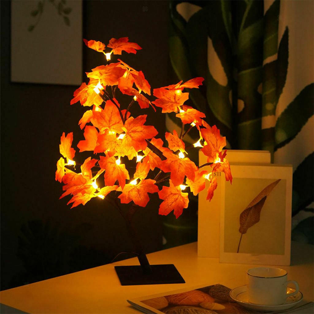 Table Lamp LED Leaves}} Tree Light  DIY Holiday Thanksgiving Romantic Decor
