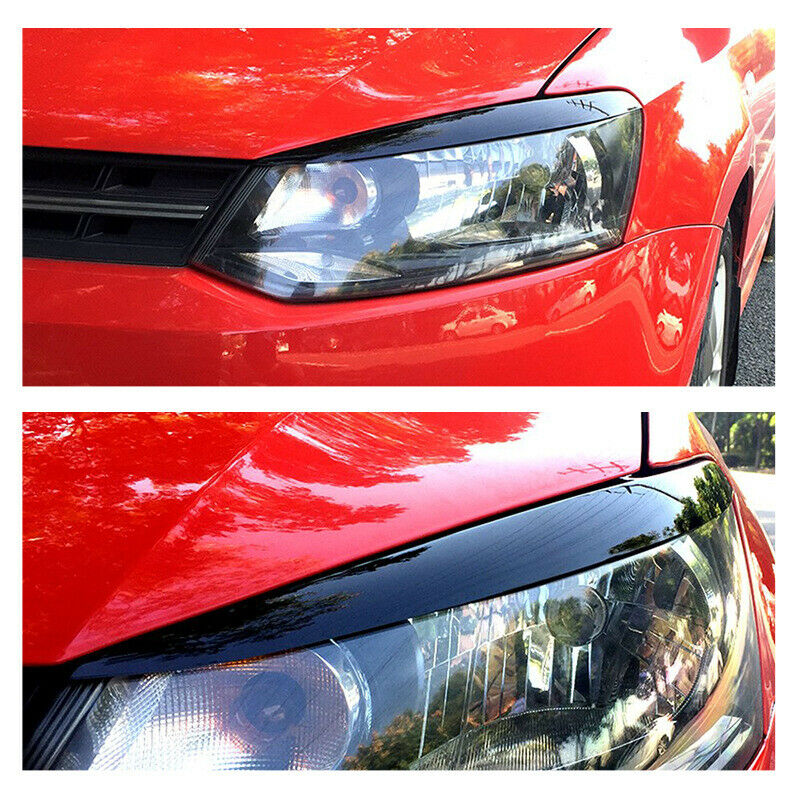 Car Headlight Eyebrow Eyelids Stickers Trim Cover For VW POLO MK5 2011-2017