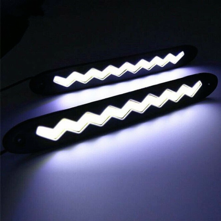 1Pair Flexible COB LED Car DRL Daytime Running Light Fog Driving Lamp White