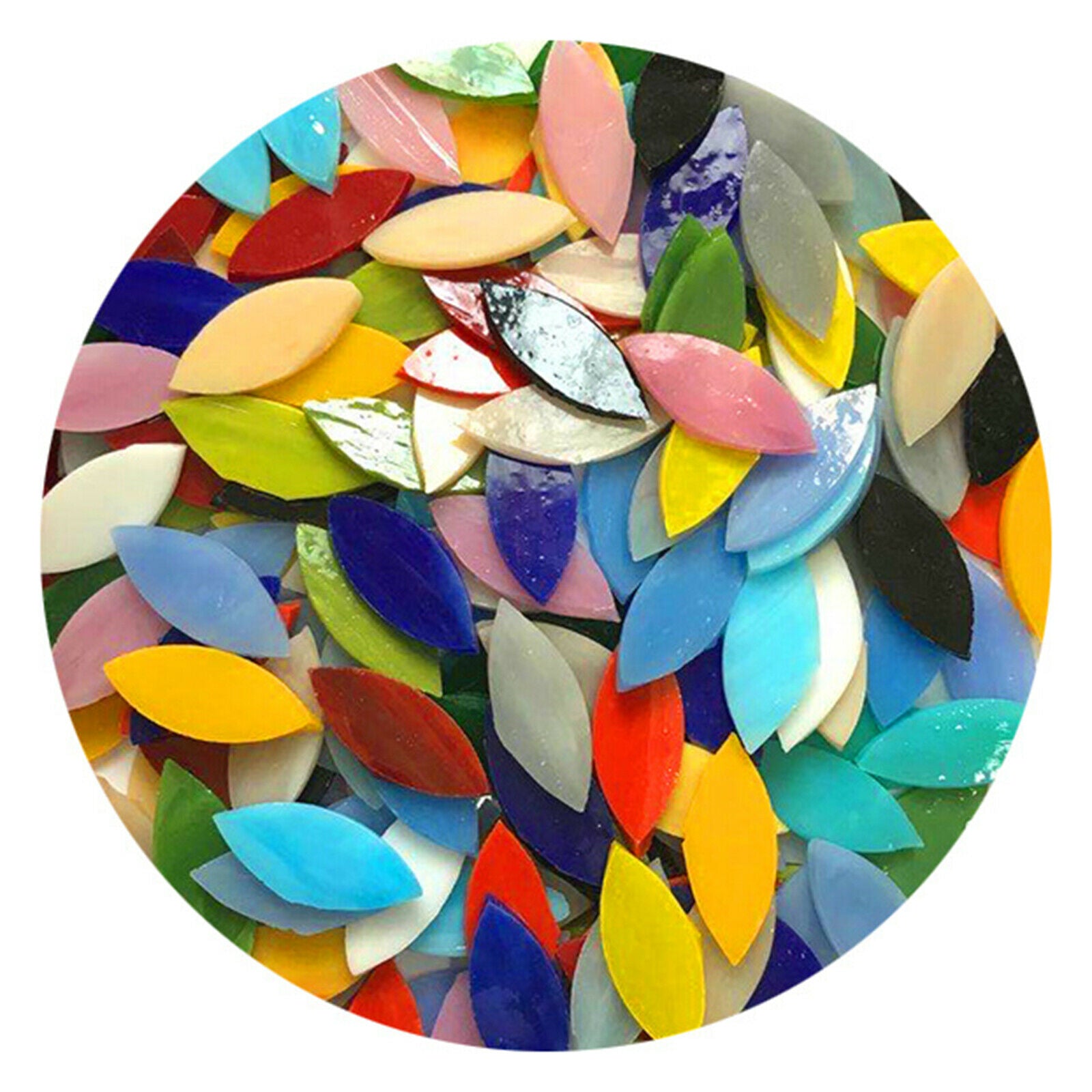 200pcs Assorted Colors Mosaic Tiles Stained Glass Crafts Garden Seat Table