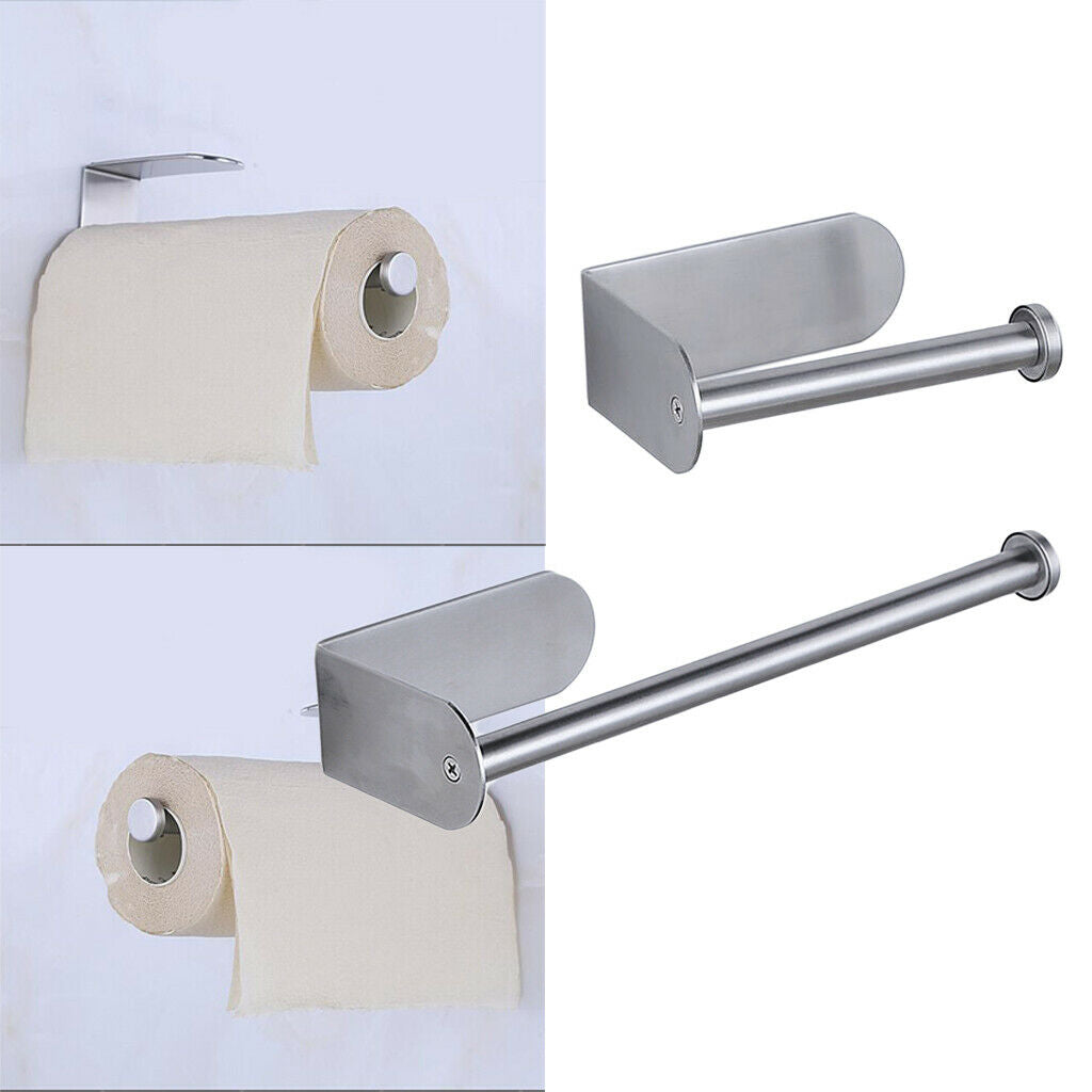 2PC Self Adhesive Tissue Holder Paper Roll Clothes Hanger Clips Organizer
