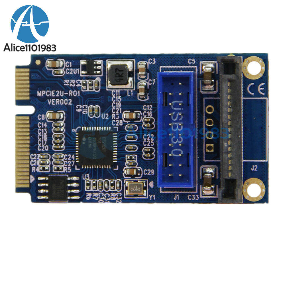 Mini PCI-E to USB Adapter PCIE to 19Pin SATA Dual USB3.0 Expansion Adapter Card