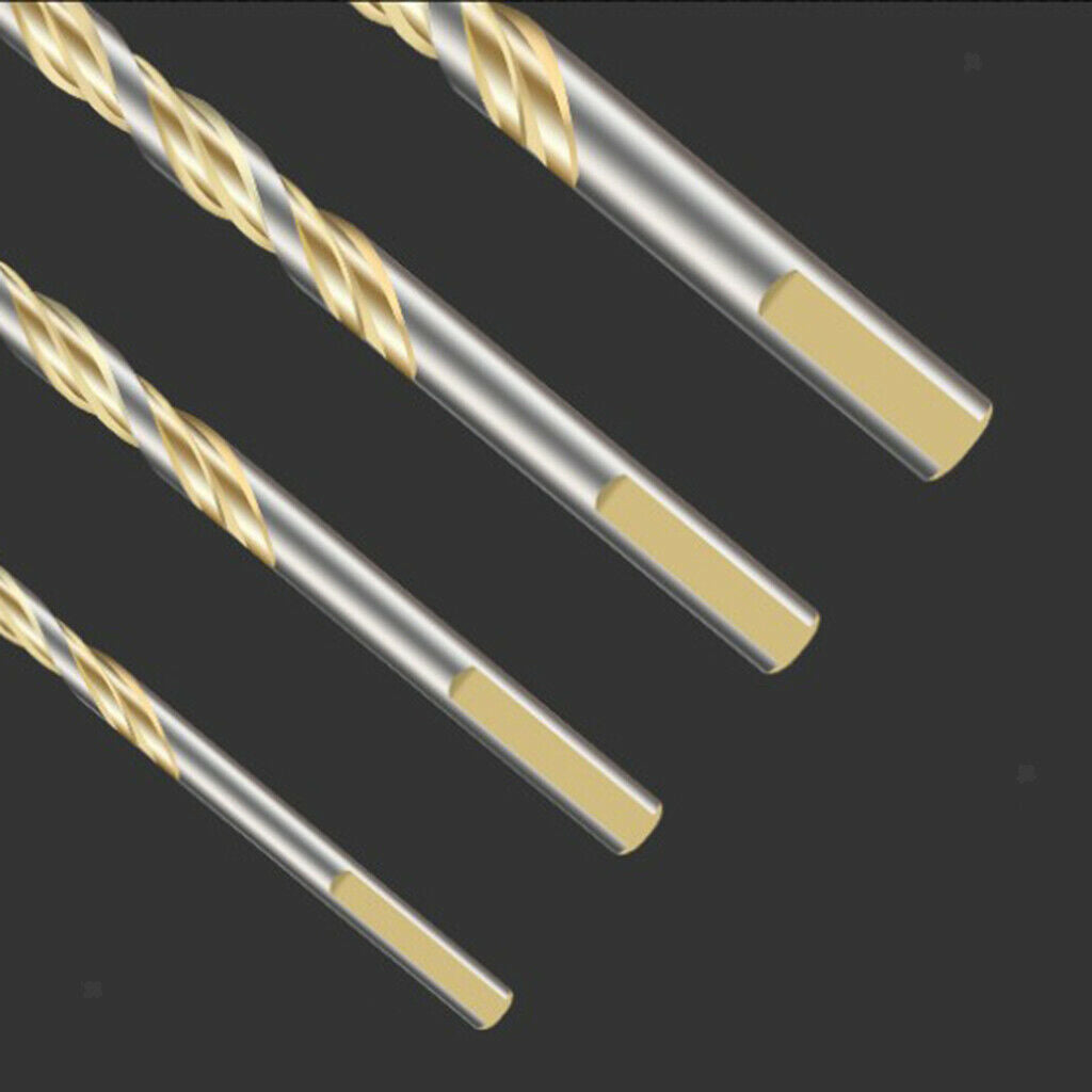 10 Pieces HSS Straight Shank Coated Triangle Twist Spiral Drill Bit Set 12mm