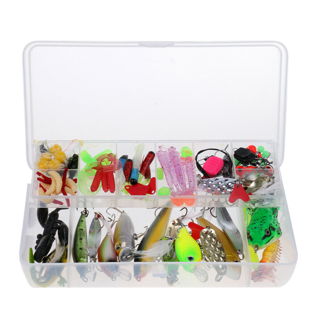 Fishing tackle box with 160 pcs - fishing accessories artificial bait jig head
