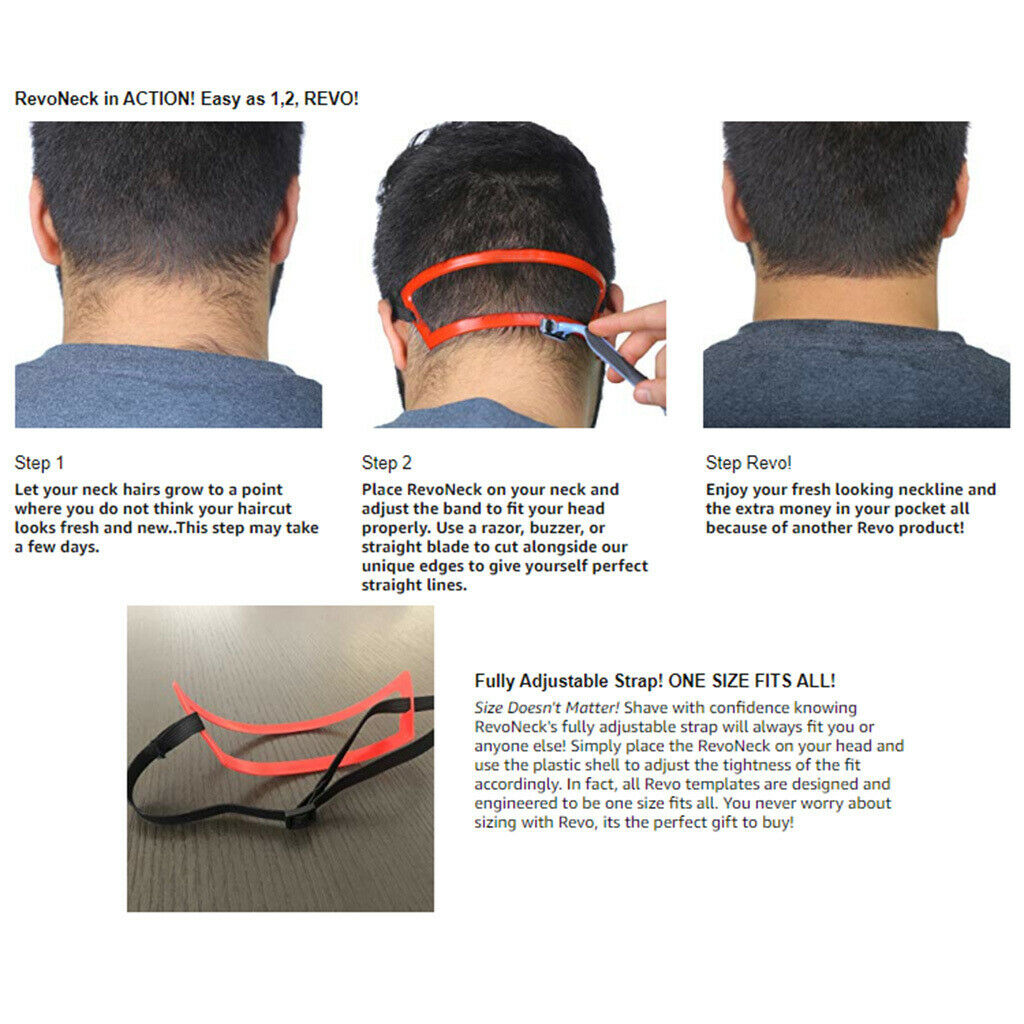 2x Neckline Haircuts Beard Shaving Styling Template Ruler Grooming Kit
