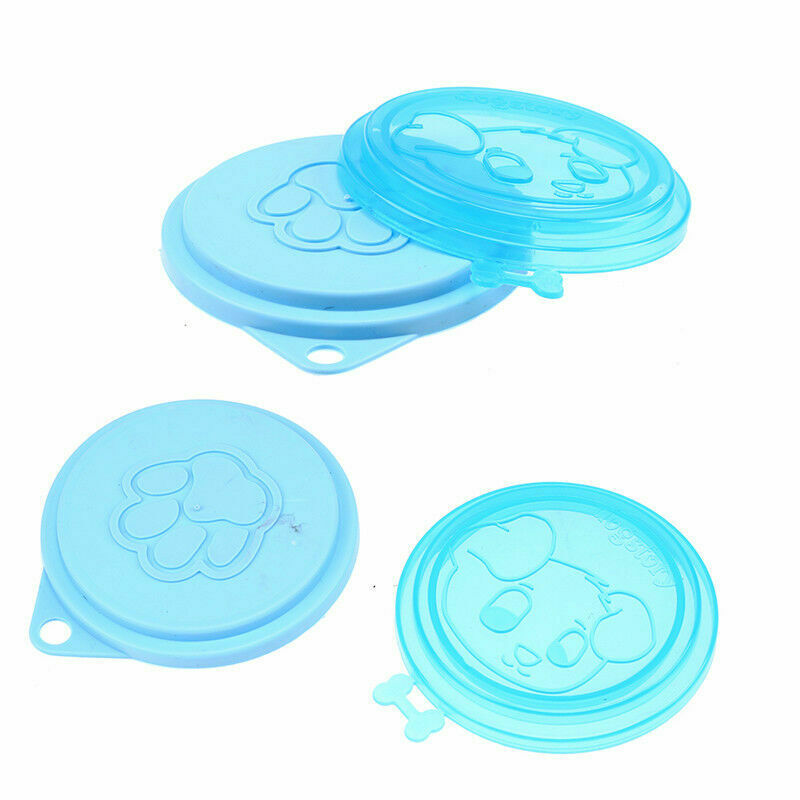 2 PCS Pet Food Jar Cover Dog Cat Silicone Plastic  Lid Storage Cap Reusable
