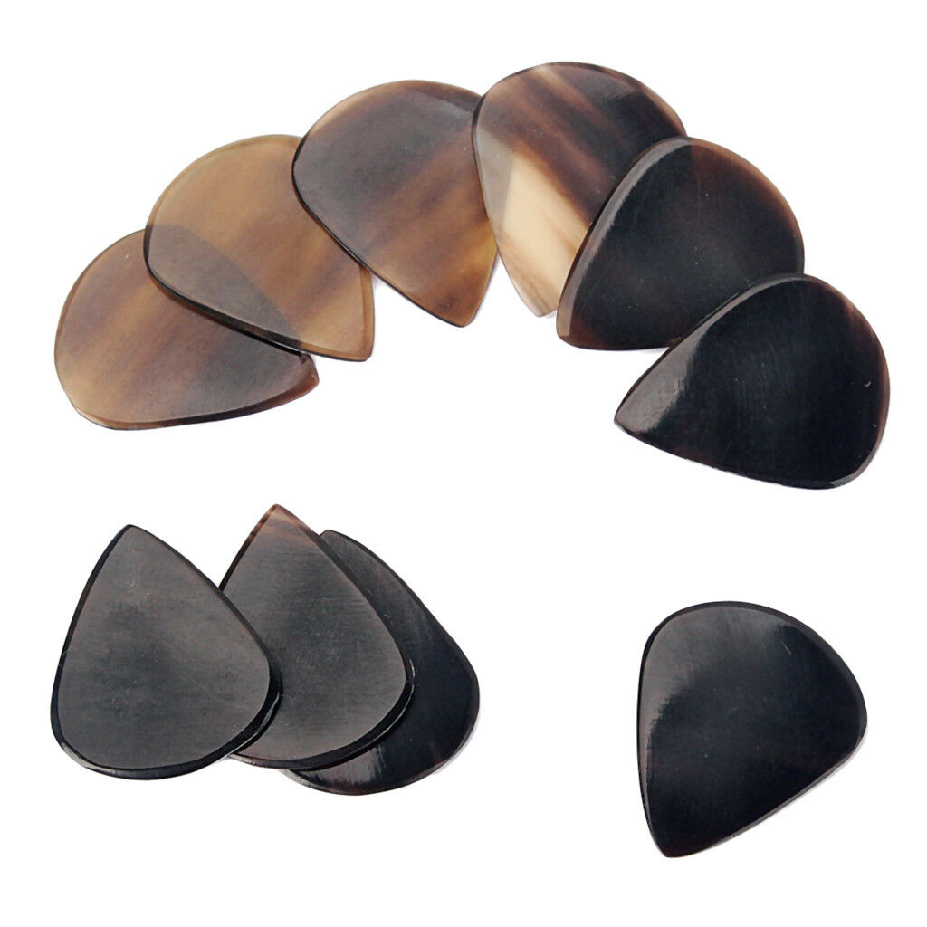 10PCS Guitar Picks Horn Plectrum for Bass Banjo Mandolin String Instrument