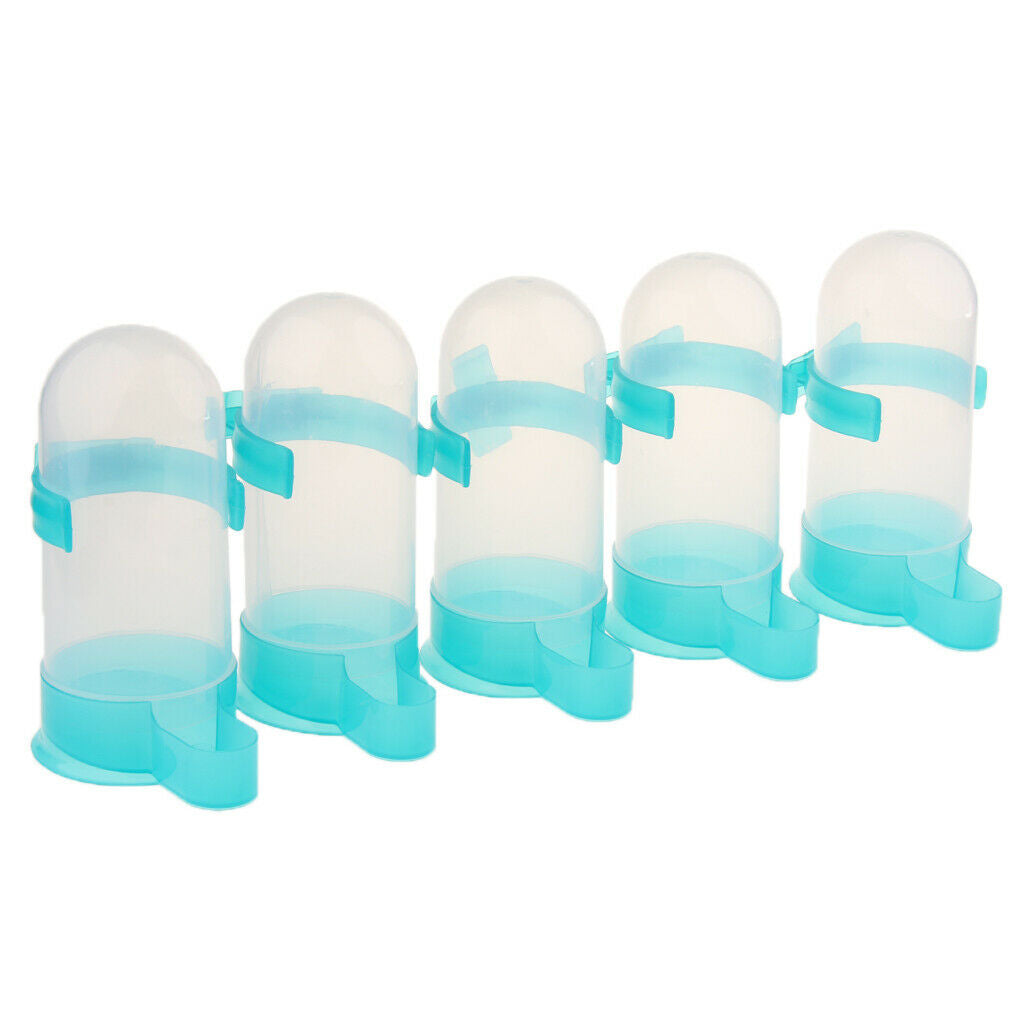 5 Pcs Bird Pigeon Parrot Automatic Feeder Water Food Dispenser Green L
