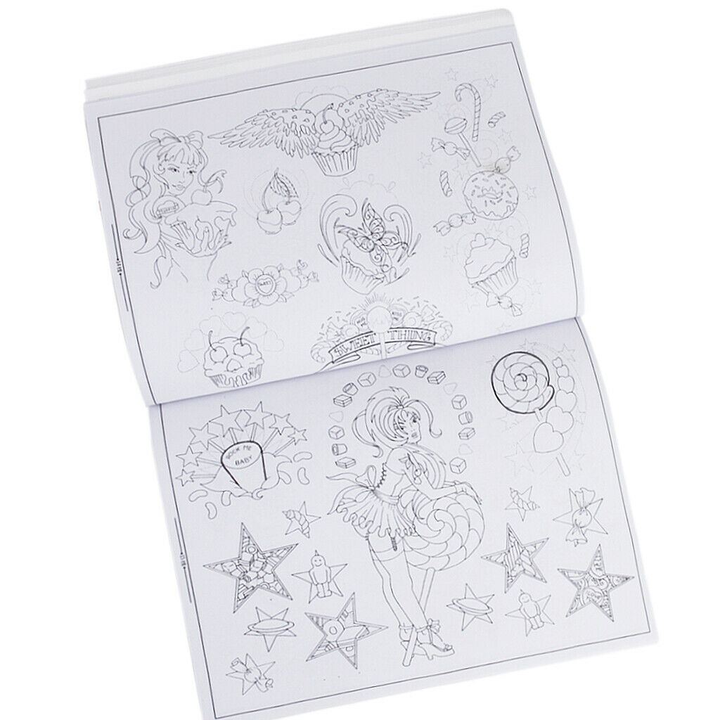 A4 Size 80 Pages Animals Flowers Demon Cross Design Tattoo Reference Book Sketch
