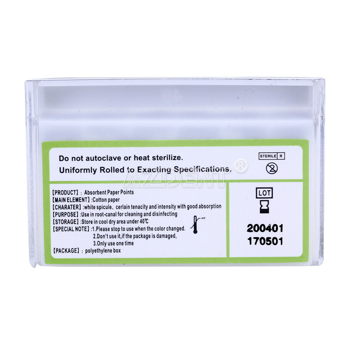 10X Dental Root Endodontics Absorbent Paper Points Taper 0.06 40# 100pcs/pack