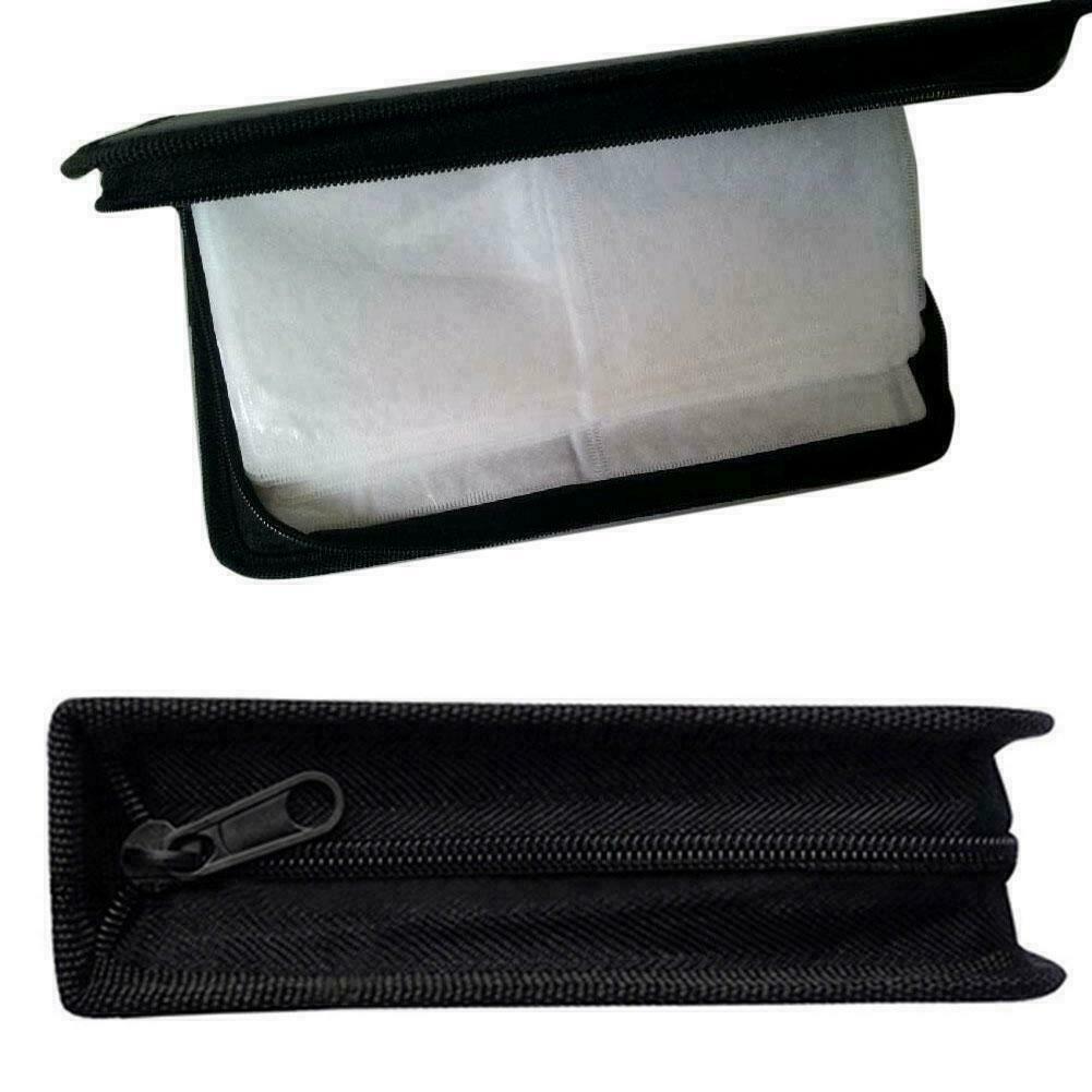 80Disc CD Holder DVD Case Storage Wallet VCD Organizer Faux-Leather Black F5R7
