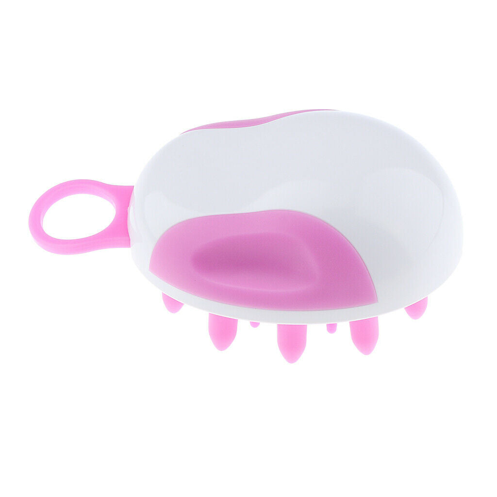 Soft Silicone Oval Shampoo Scalp Head Hair Massage Massager Brush Comb Pink