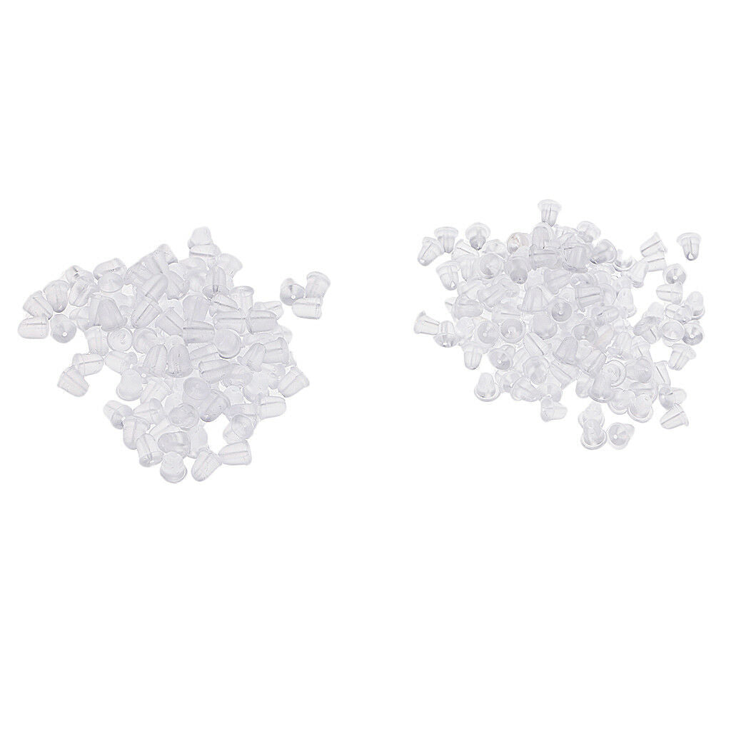 250x Assorted Size Rubber Replacement Earring Backs Bullet Stoppers Earnuts