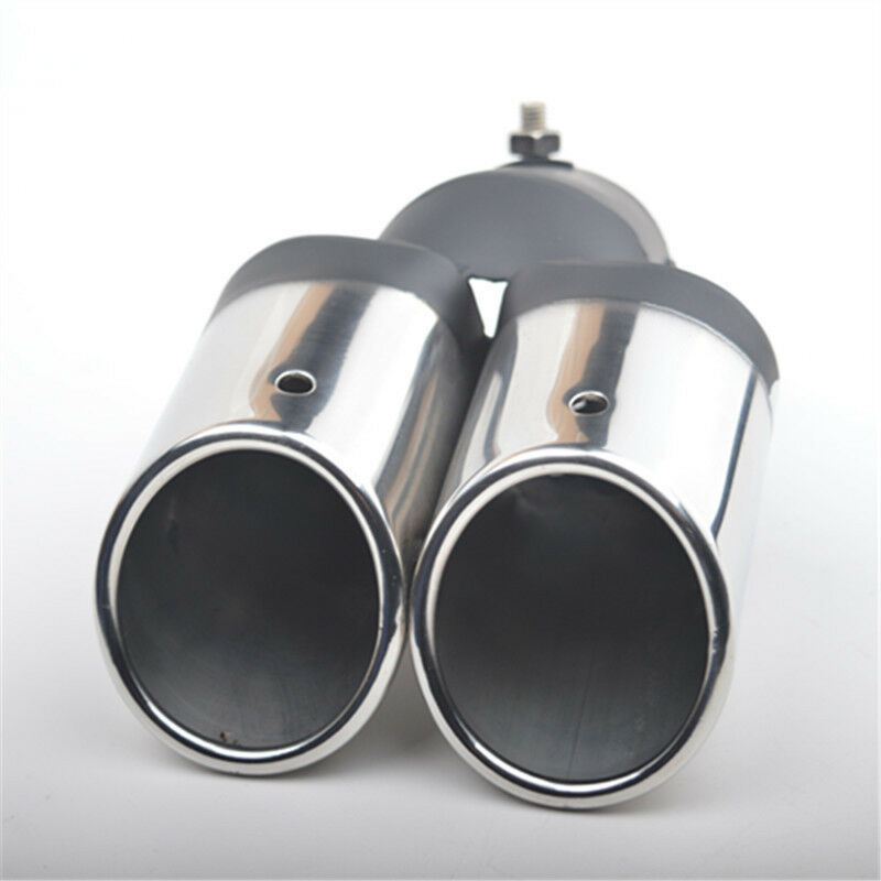 63mm Car Modification Grilled black 1to2 2- Pipe Exhaust pipe Tip Muffler cover