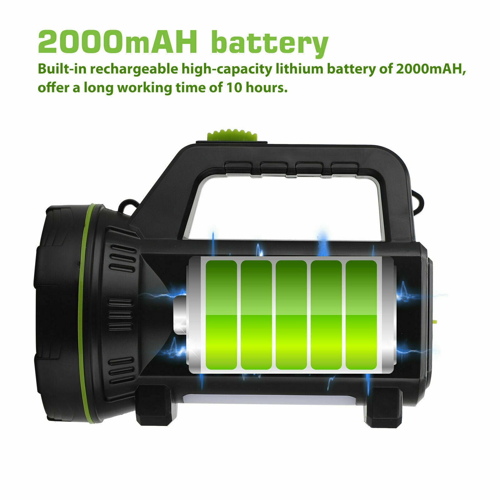 LED Super Bright Searchlight Flashlight Rechargeable Handheld Spotlight Portable
