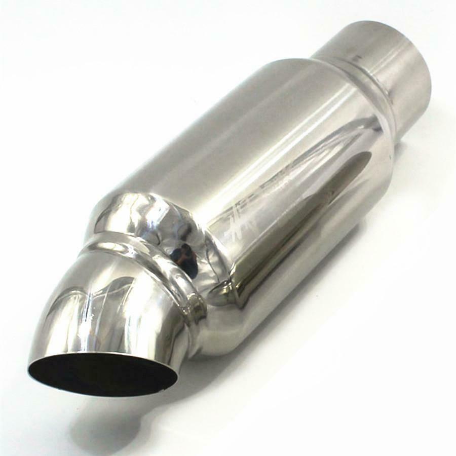 Inlet 2" to Outlet 2" Car Truck Exhaust Muffler Resonator Pipe Stainless Steel