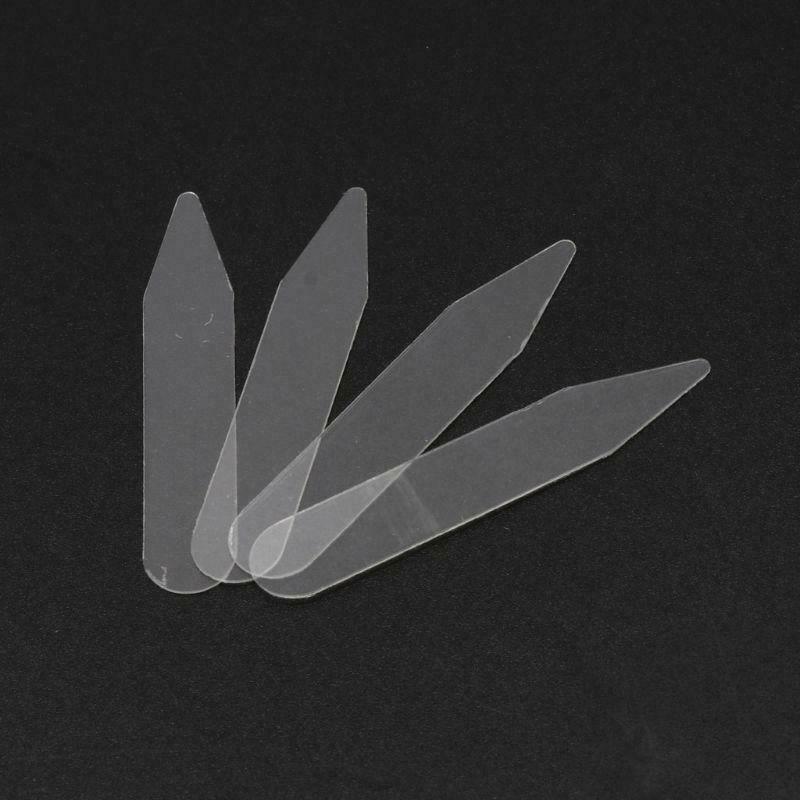 200Pcs Plastic Collar Stays Stiffeners Stay Bones Shirt Men's Clear Collar Stay