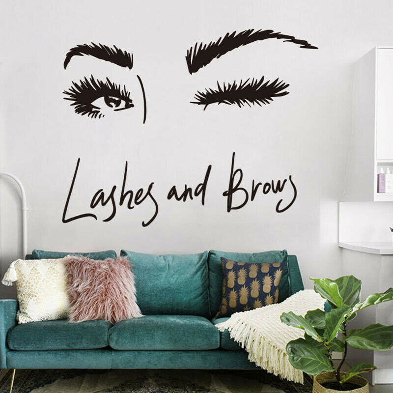 Eye Lashes Extensions Beauty Salon Wall Decor Eyebrows Make Up Wall Stick.l8