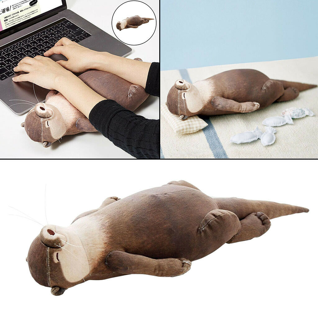 15.7 inch Cute Otter Stuffed Velvet Wrist Pad Hidden Zipper Decoration