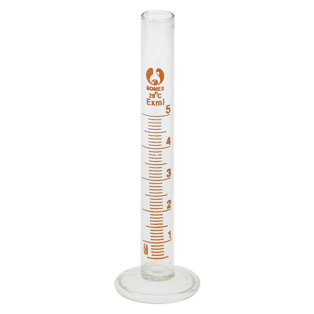 2Pcs Scientific Glass Measuring Graduated Cylinder Laboratory 5ml&50ml