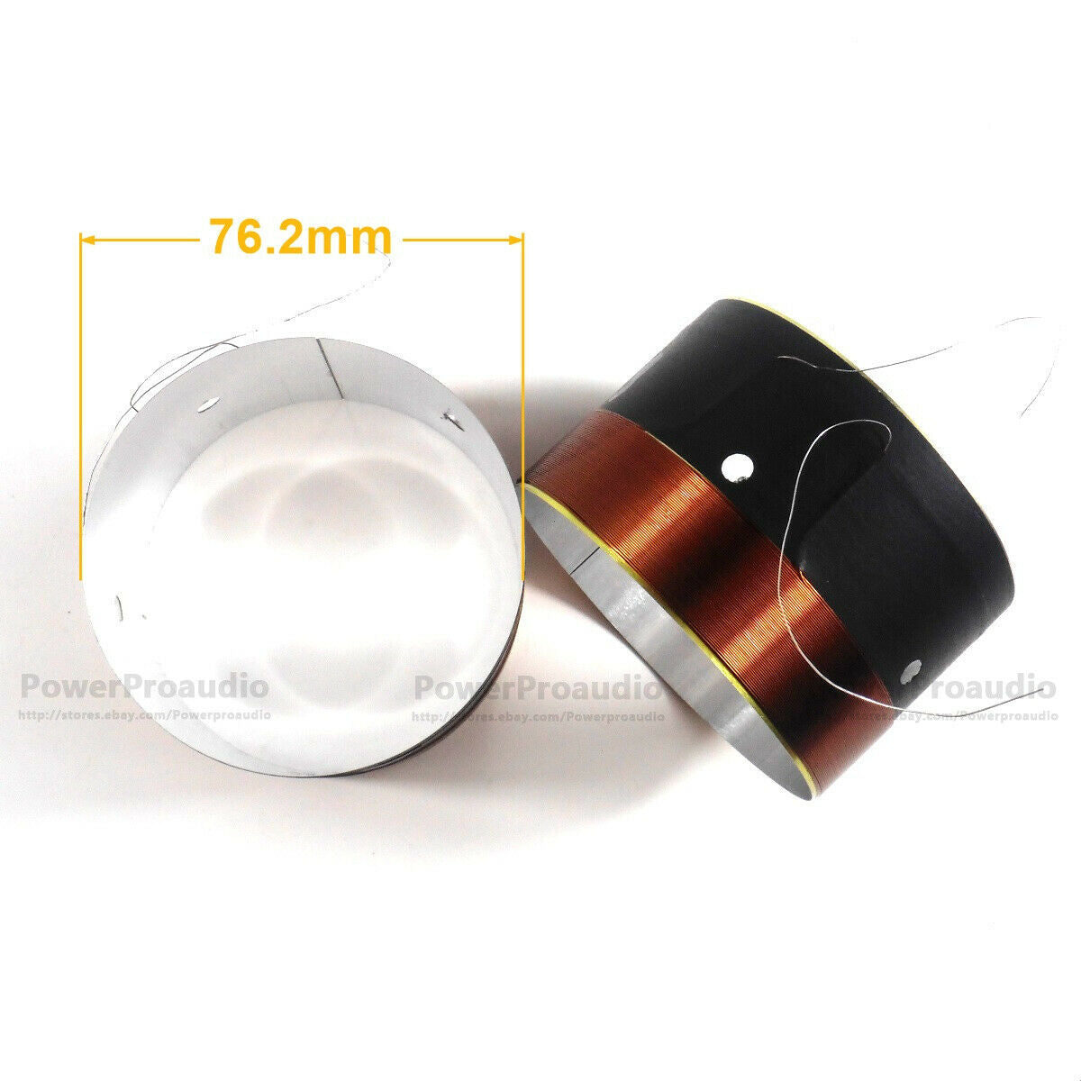 1pairs (2pcs) 76.2mm White aluminum Bass voice coil Pure copper Round wire 8ohm
