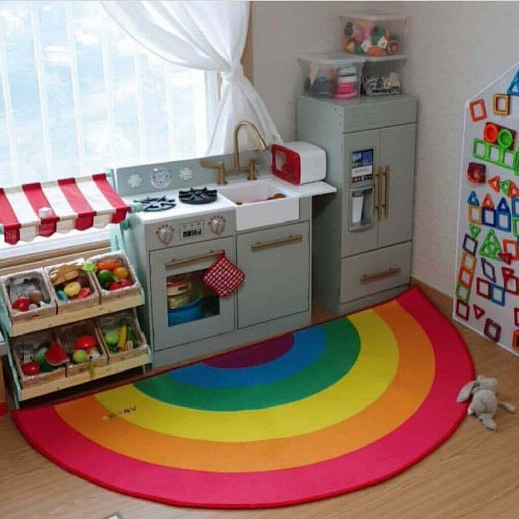 Half Round Entrance Rainbow Rug Floor Mat Carpet Bedroom Ornaments - Small