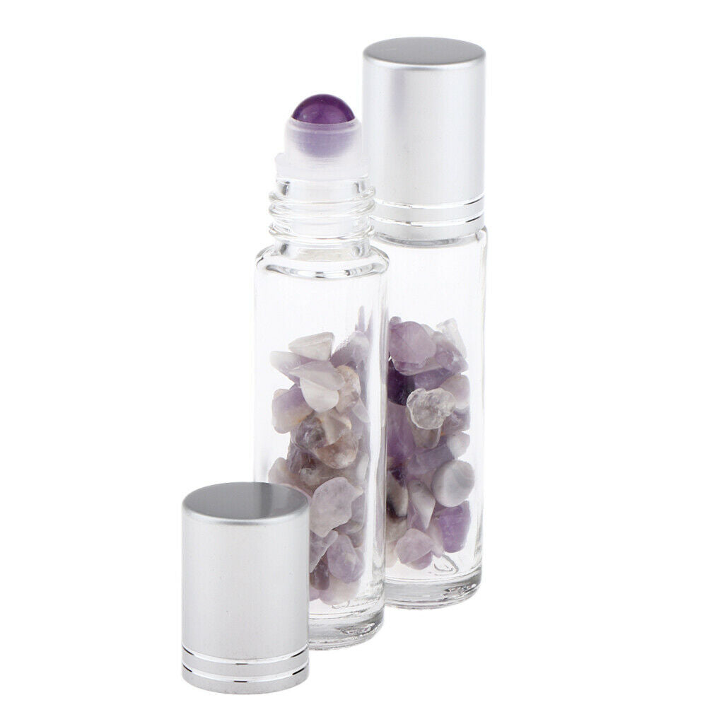 Set of 4 10ml Empty Oils Aromatherapy Bottles Tubes Containers Pink+Purple