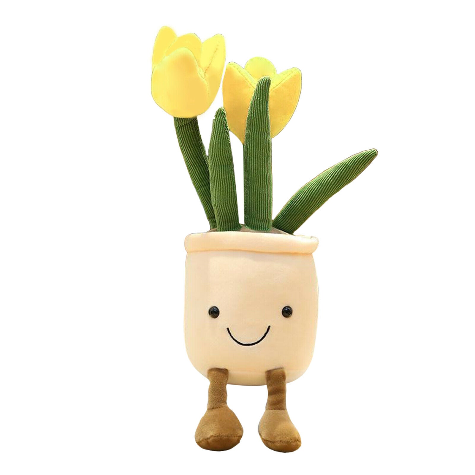 3PCS Funny Plush Flower Soft Stuffed Toys Table Top Decor Ornament Kids Gift