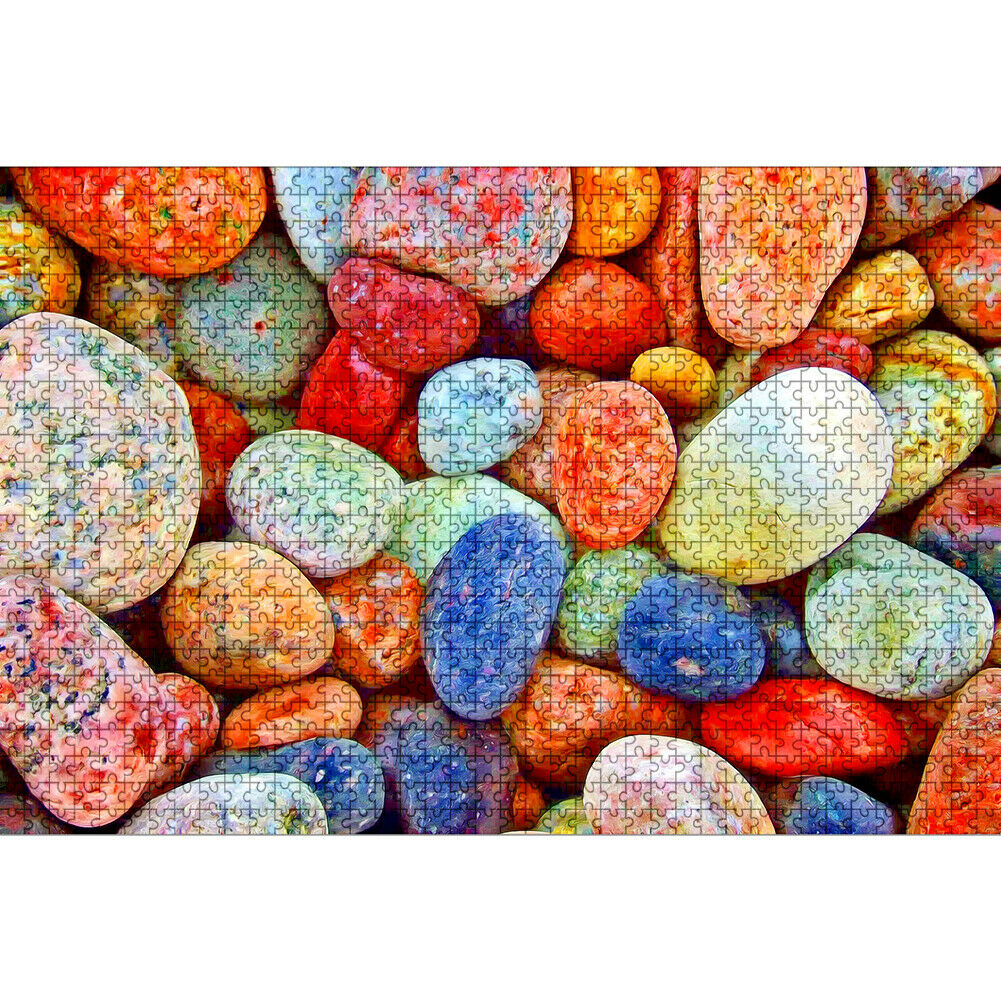 1000pcs/set DIY Colorful Stones Puzzle Paper Jigsaws Assembling Toys Gift @