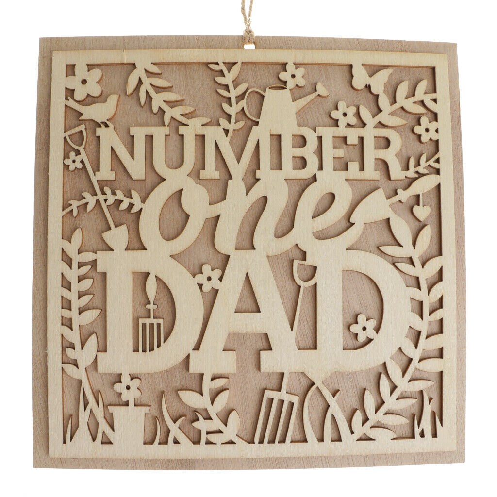 Number One Dad" Wooden Plaque Father's Day Home Wall Decor Birthday Gift