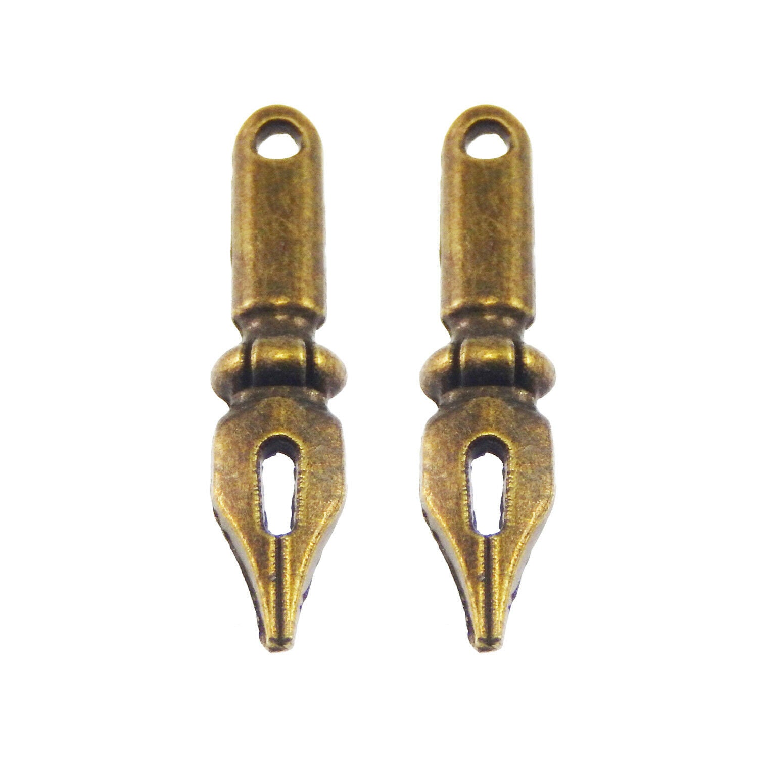 Antiqued Bronze Tone Pen Shape Charm Alloy Pendant 32*7mm 50pcs