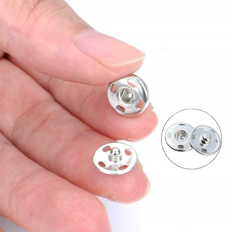 200 Sets Sew-on Snap Buttons Metal Snap Fastener Buttons Press Button for Sewing