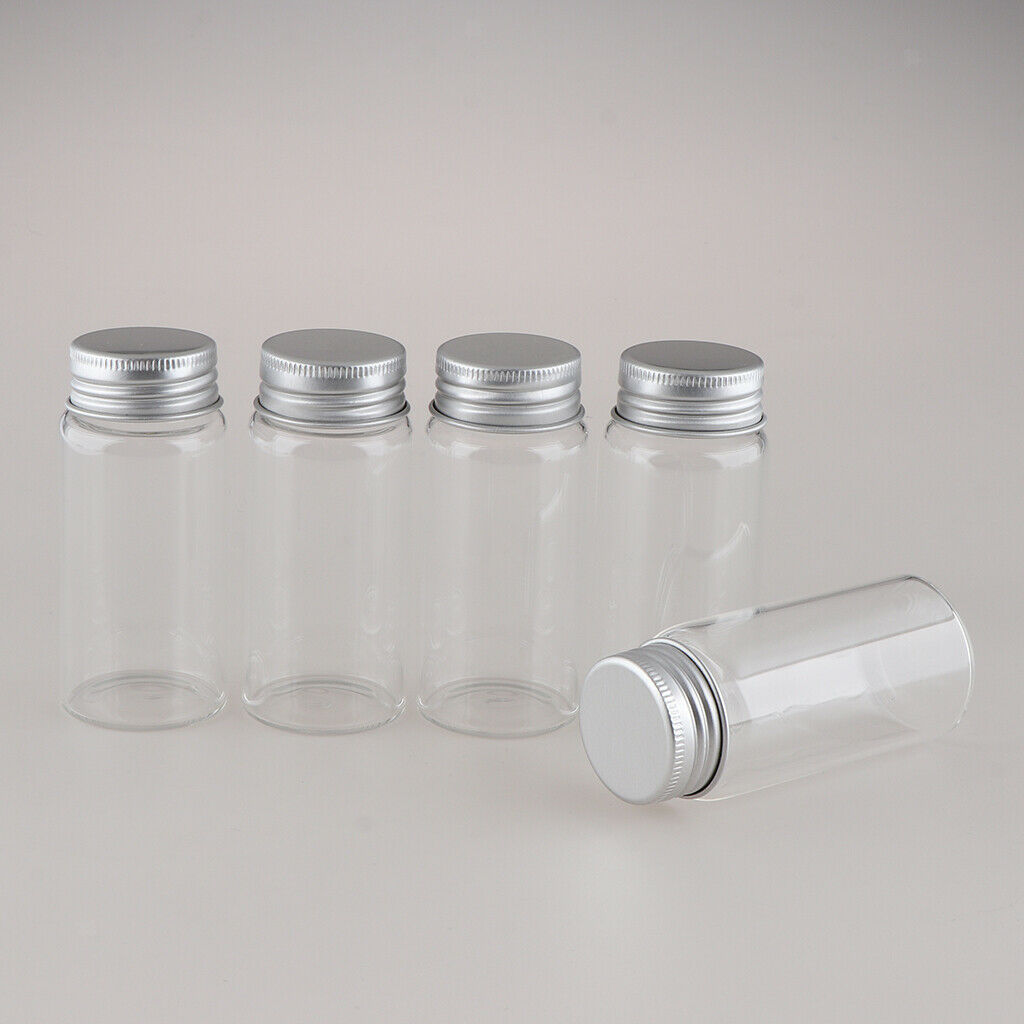 5Pcs Refillable Glass Makeup Bottles Cosmetic Pills Storage Containers 55ml