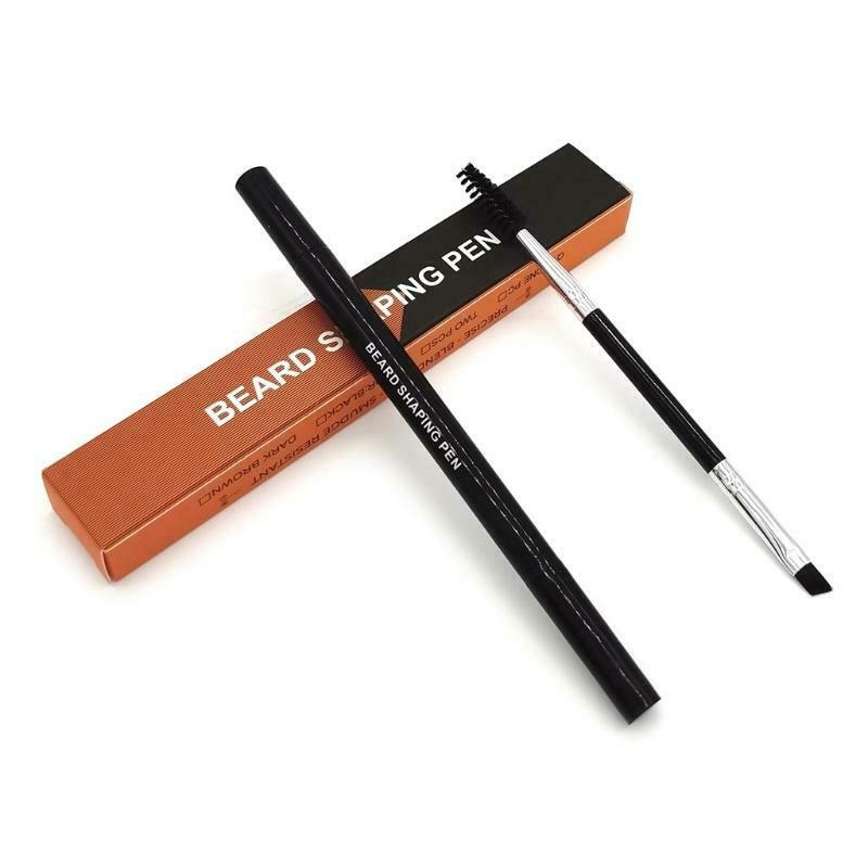Waterproof 4 Fork Tips Beard Shaping Pen Filler with Styling Brush for Men