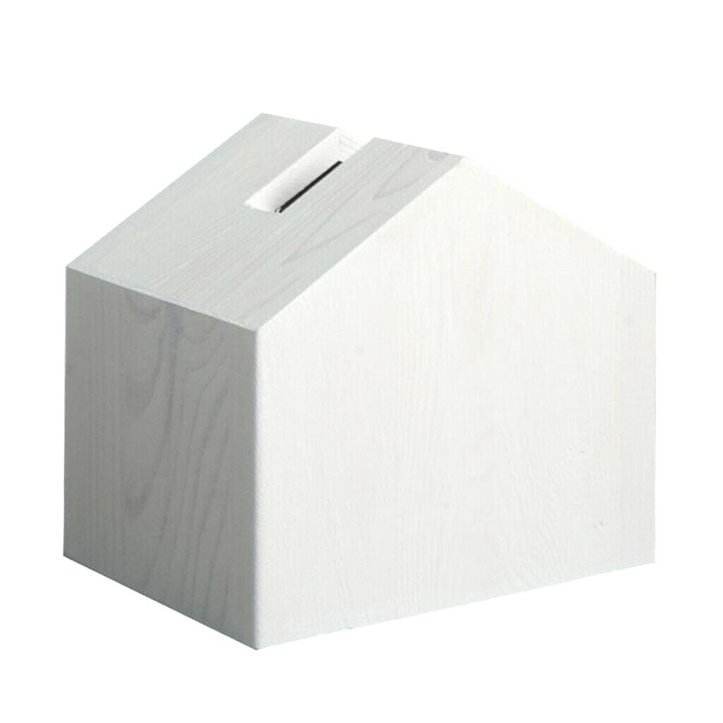 Tissue Box Cover House Shaped Square Tissue Box Holder for Room Office White