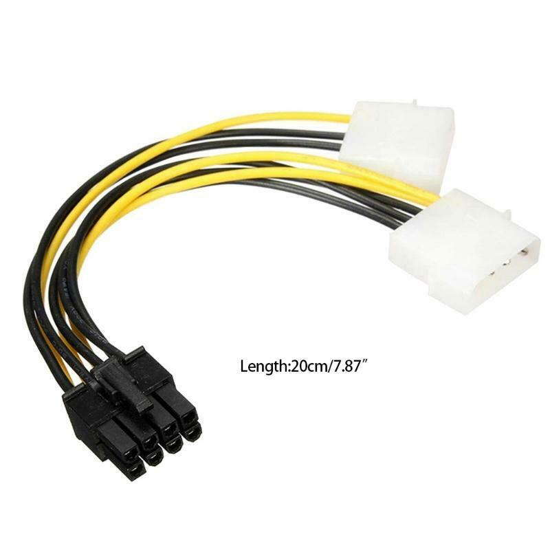 10Pieces 20cm 8Pin to Dual 4Pin Video Card Power Cord Graphics Power Cables Kit