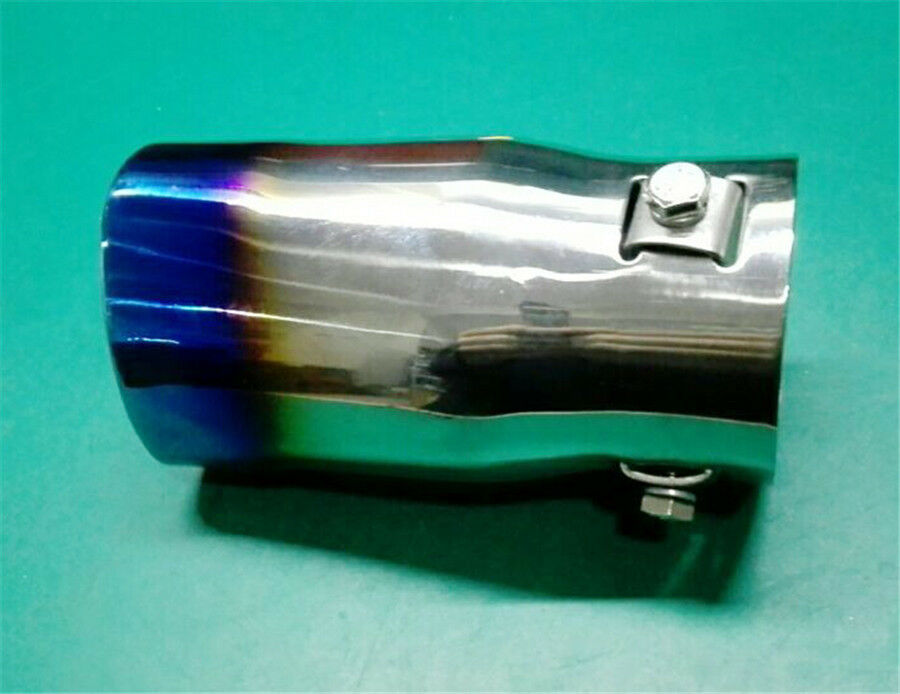 63mm Inlet Dia Blue Burn Heart Shaped Car Exhaust Pipe Muffler Tip Creative Gift