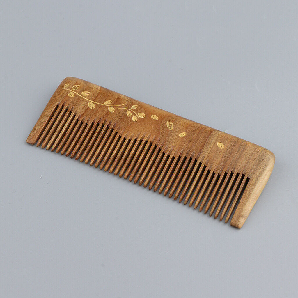 5" Handmade Wide Teeth Wood Comb Pocket Hairbrush Gift Plants