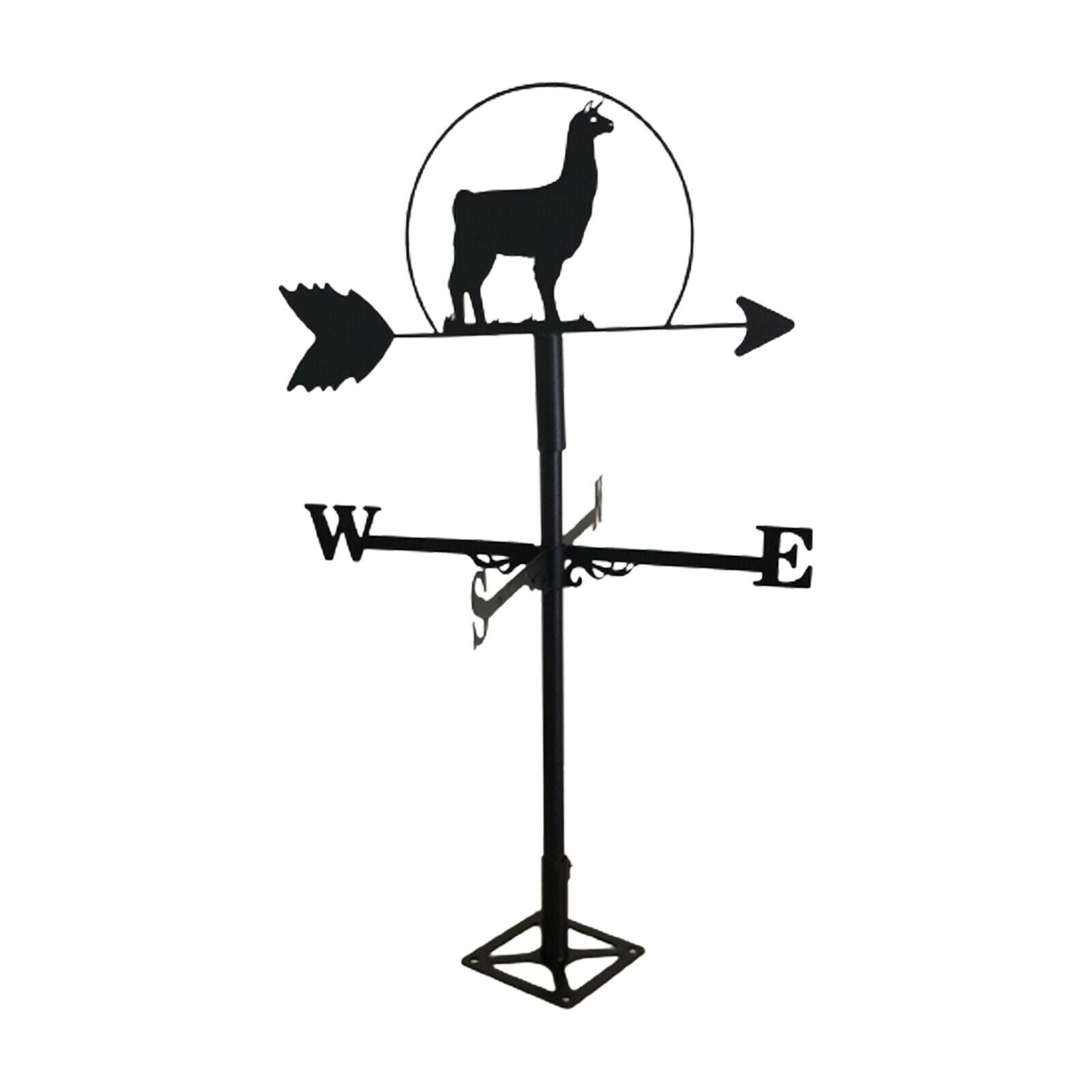 Iron Black Alpaca Style Weathervane Weather Vane Outdoor Scene Ornament 19"