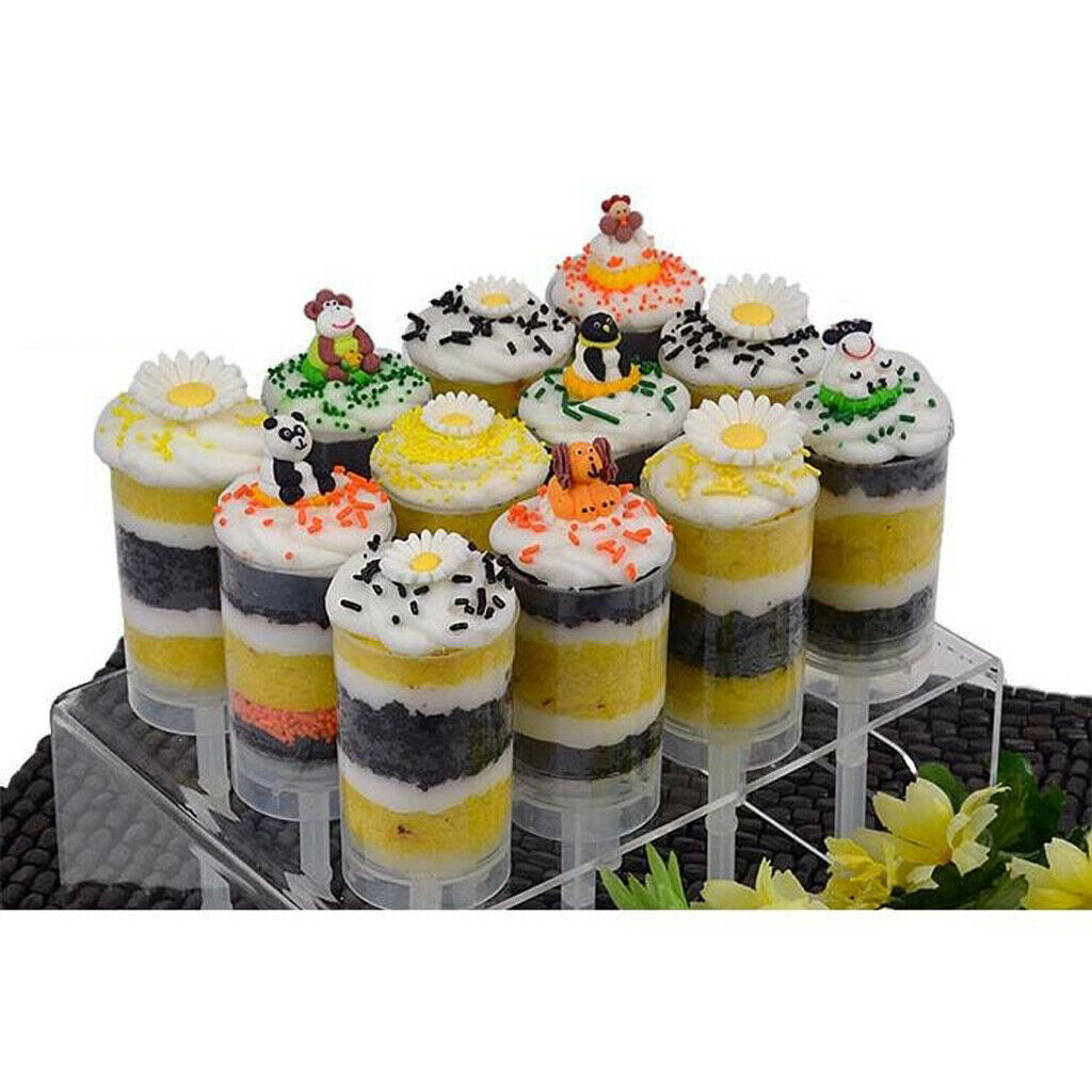 2Pcs Acrylic 12 Holes Cupcake Cake Push   Stand Holder Wedding Party Decor