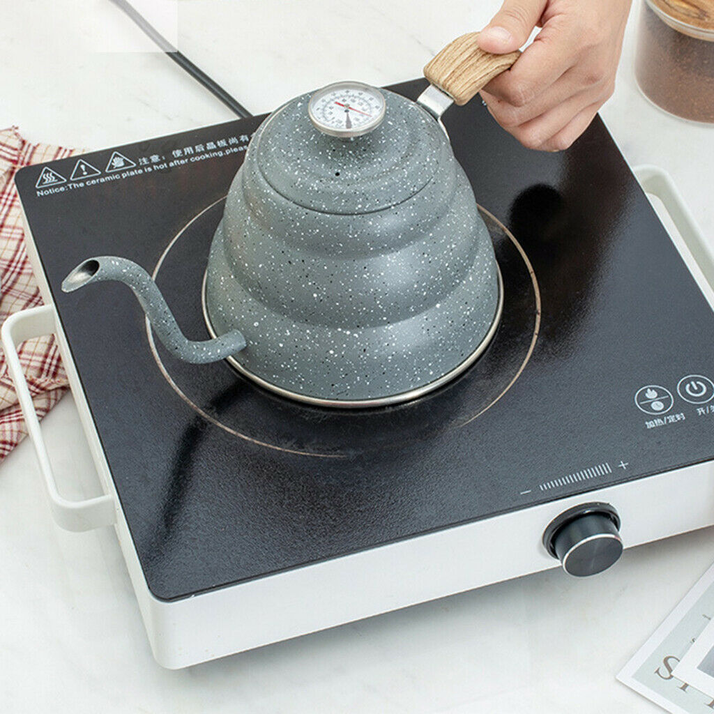 Hand Brewed Tea Kettle with Thermometer European Style Coffee Pot 500ml