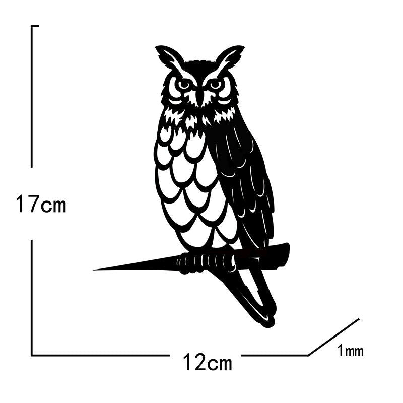 Metal Garden Iron Owl Simulation Animal Art Insert Garden Branch Plug-in DecBDA