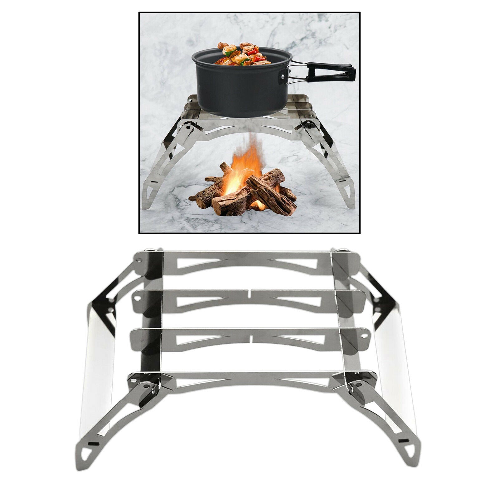 Stainless Steel Folding Cooking Pot Stove Burner Support Stand Rack Bracket