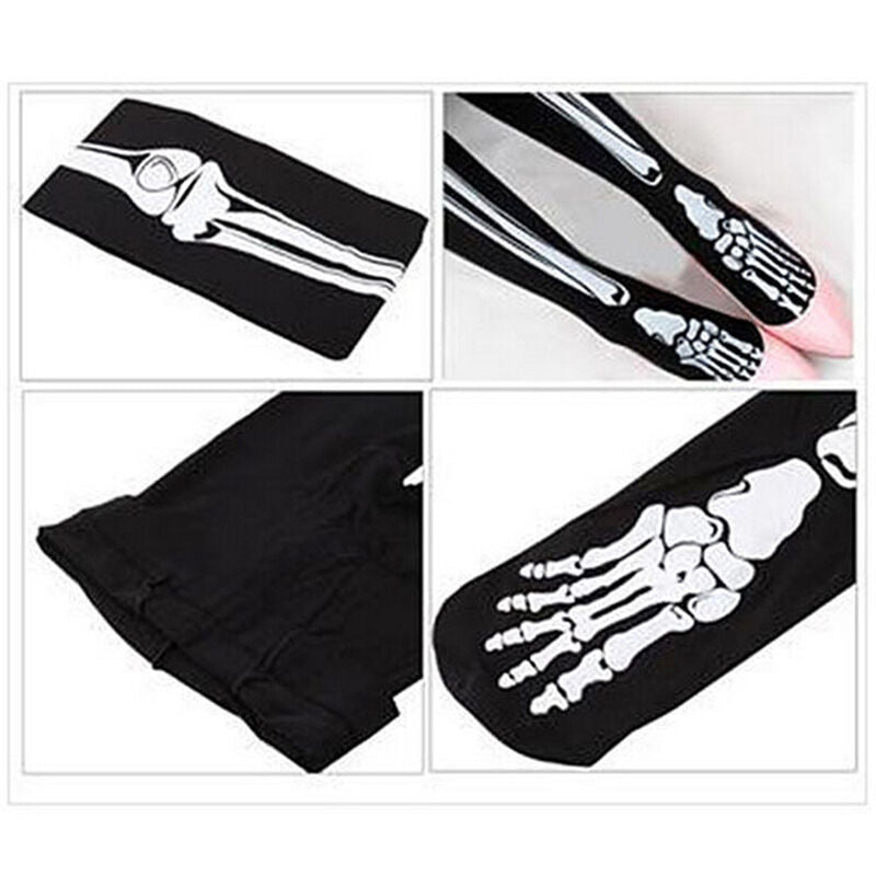 Trendy Women Charming Sexy Skeleton Tattoo Socks Pantyhose Stockings Tigh.l8