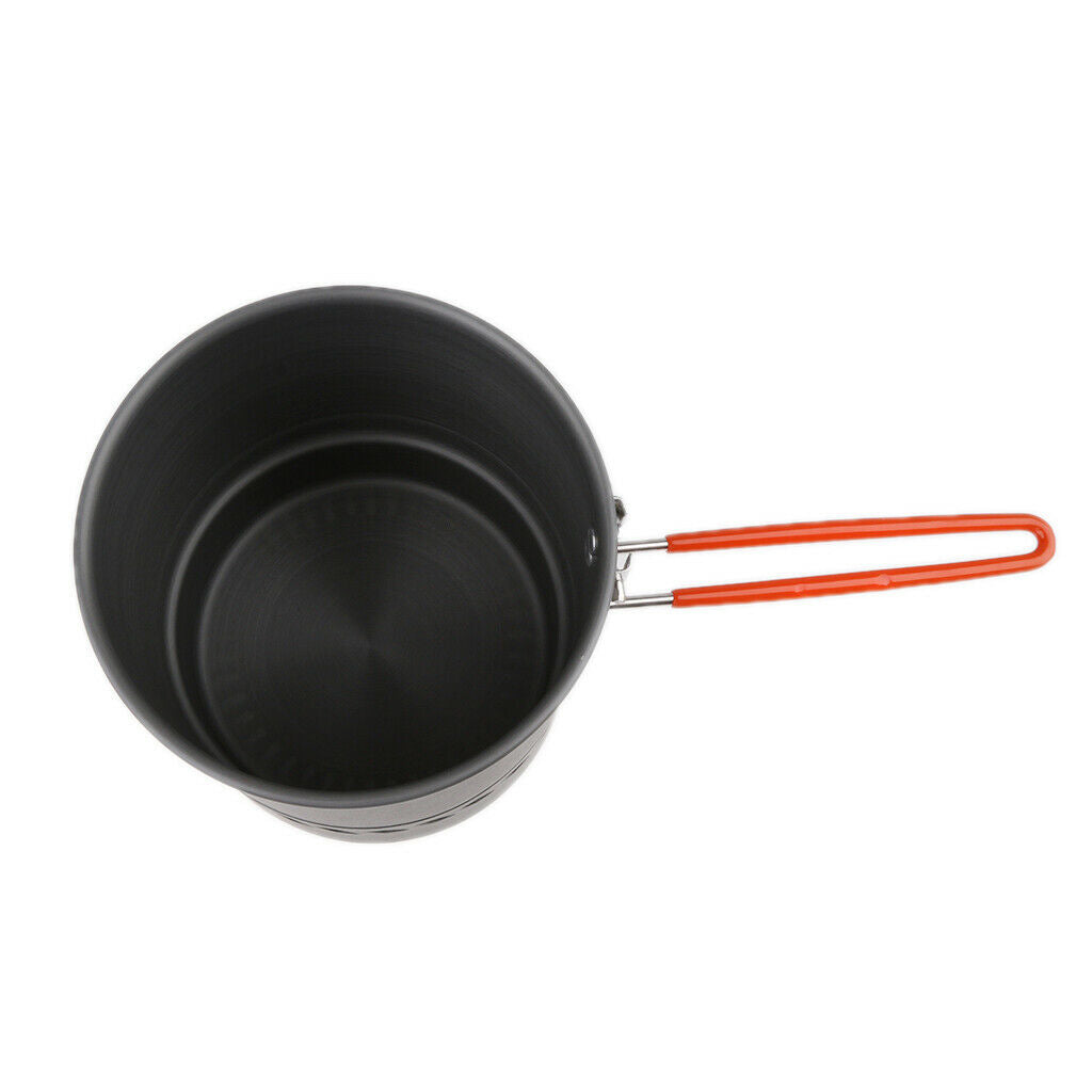 1.5L 1-2 Person Portable Heat Exchanger Pot Outdoor Cookware Camping Kettle