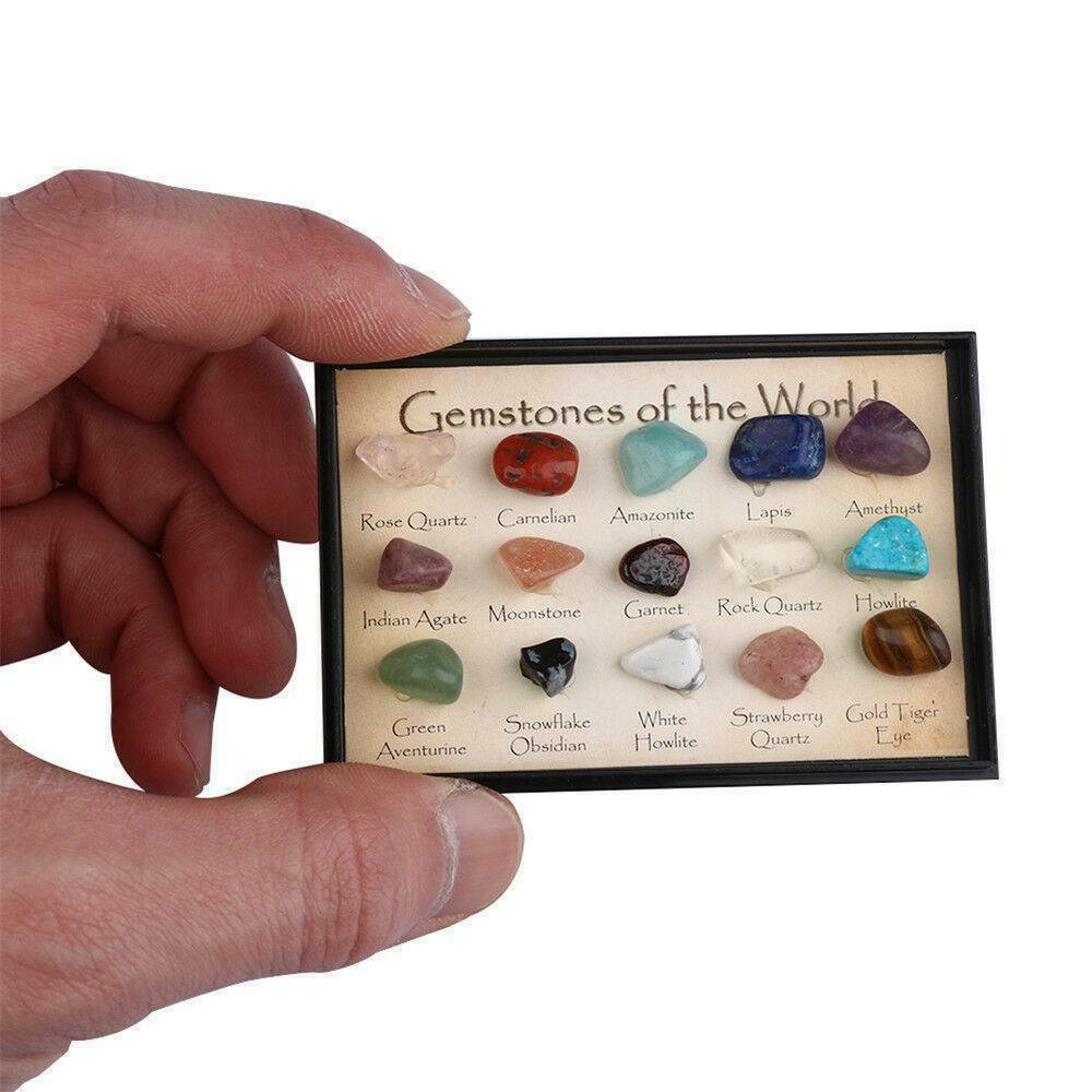 15x Set Natural Healing Crystal Gemstones Reiki Chakra Collection Stone Specimen